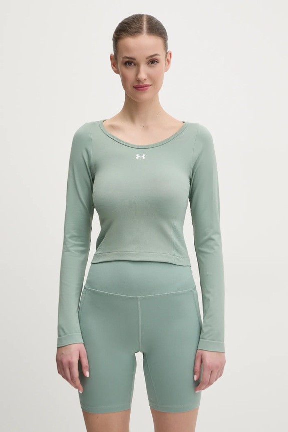 Under Armour longsleeve treningowy Train Seamless z elastanem zielony 1379150