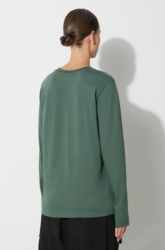 Clothing Fjallraven cotton longsleeve top 1960 Logo F86989.679 green