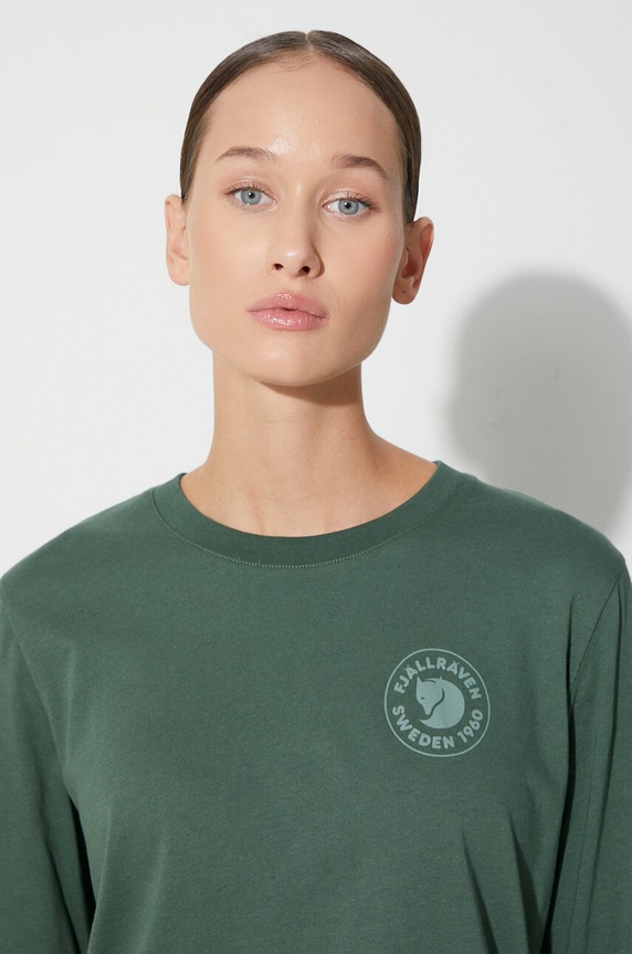 Fjallraven cotton longsleeve top 1960 Logo F86989.679 green