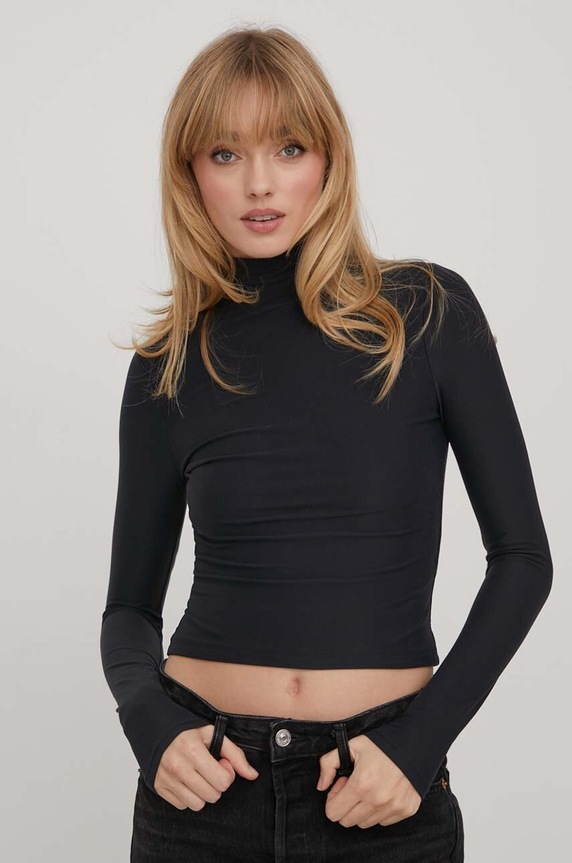 Abercrombie & Fitch longsleeve z elastanem czarny KI139.3562.900