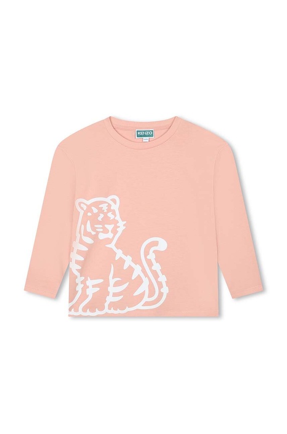 Kenzo Kids longsleeve bawełniany dziecięcy nadruk różowy K15712.114.150