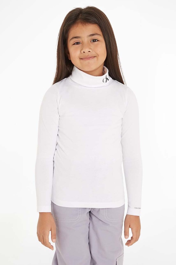 Calvin Klein Jeans longsleeve dziecięcy z elastanem biały IG0IG02256.9BYX