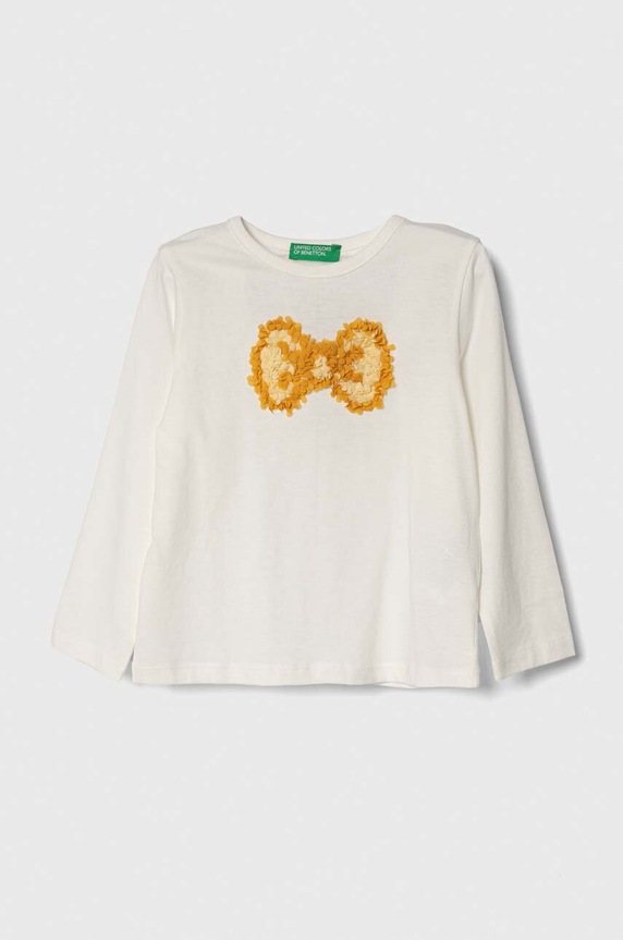 United Colors of Benetton gyerek pamut hosszú ujjú felső pamut fehér 3096G10AJ.P.SEASONAL
