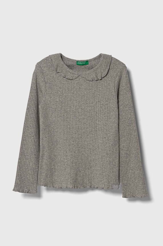 United Colors of Benetton longsleeve dziecięcy z elastanem szary 3F1AG10AV.P.SEASONAL