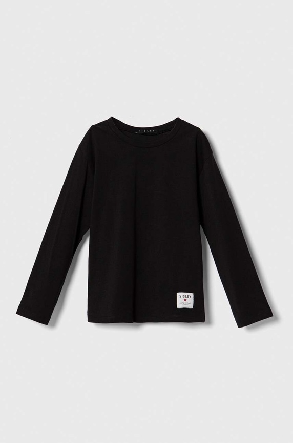 Sisley gyerek pamut hosszú ujjú felső 3096X1038.G.SEASONAL fekete AW23