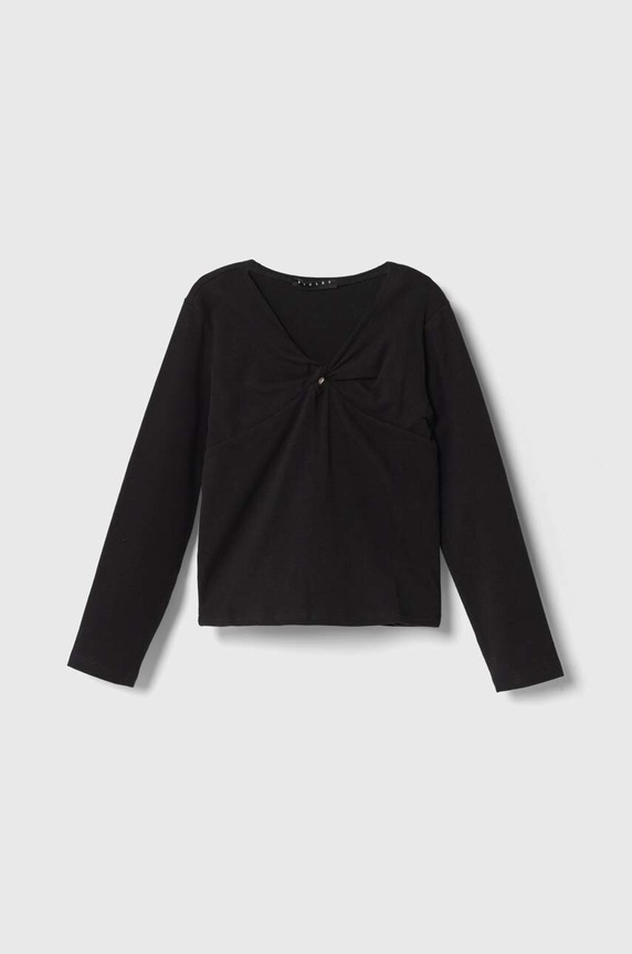 Sisley longsleeve copii uni negru 3DKEX103L.G.SEASONAL