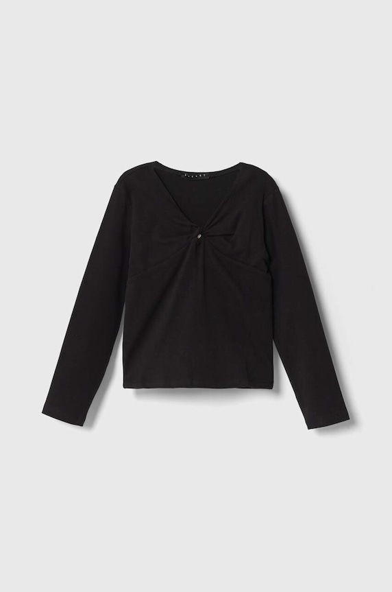 Sisley longsleeve copii uni negru 3DKEX103L.G.SEASONAL