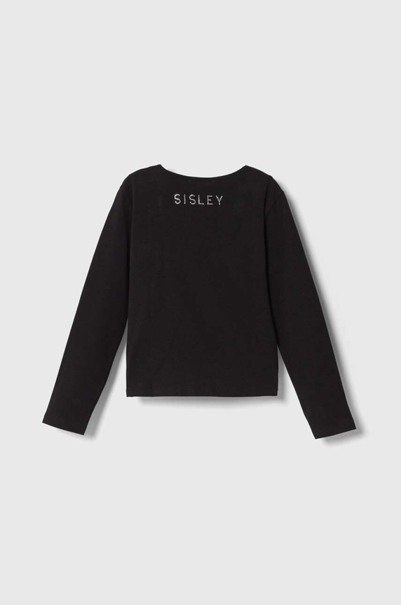 Sisley longsleeve copii 3DKEX103L.G.SEASONAL negru AW23