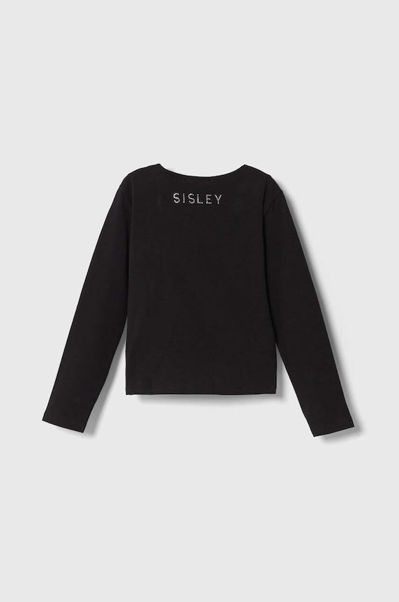 Sisley longsleeve copii 3DKEX103L.G.SEASONAL negru AW23