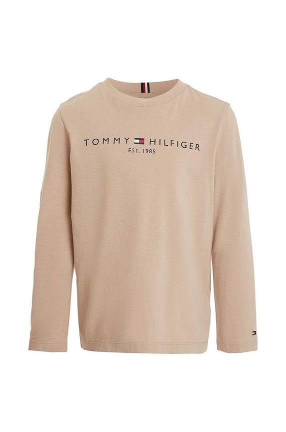 Tommy Hilfiger longsleeve bawełniany dziecięcy KS0KS00202.74.122.9BYX beżowy AW23