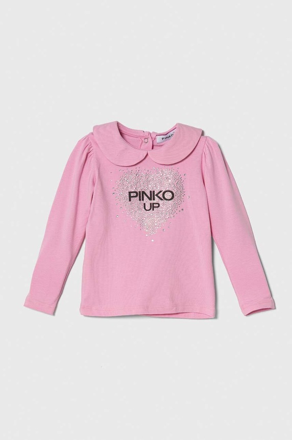 Μακρυμάνικο μωρού Pinko Up στάμπα ροζ F3PINGTH026