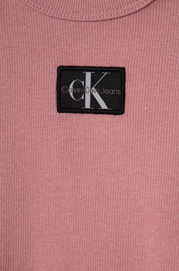 Chłopiec Calvin Klein Jeans longsleeve dziecięcy IN0IN00083.9BYX różowy