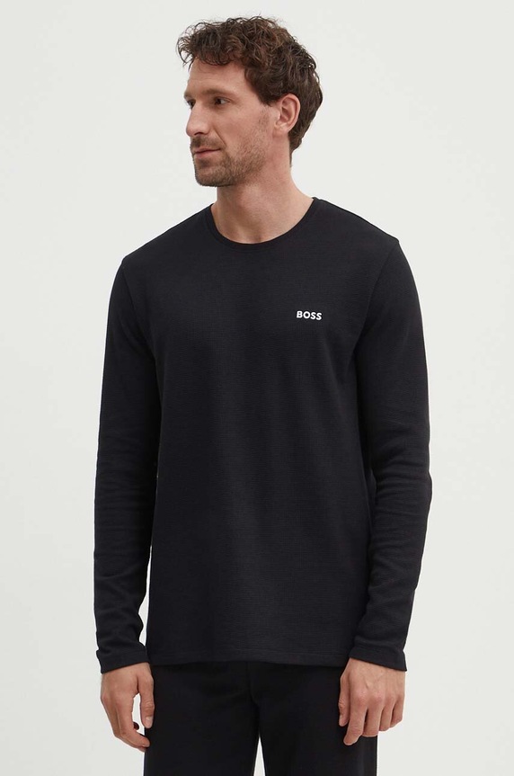 BOSS longsleeve lounge regular czarny 50479387