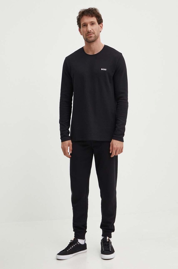 BOSS longsleeve lounge 50479387 czarny AW24