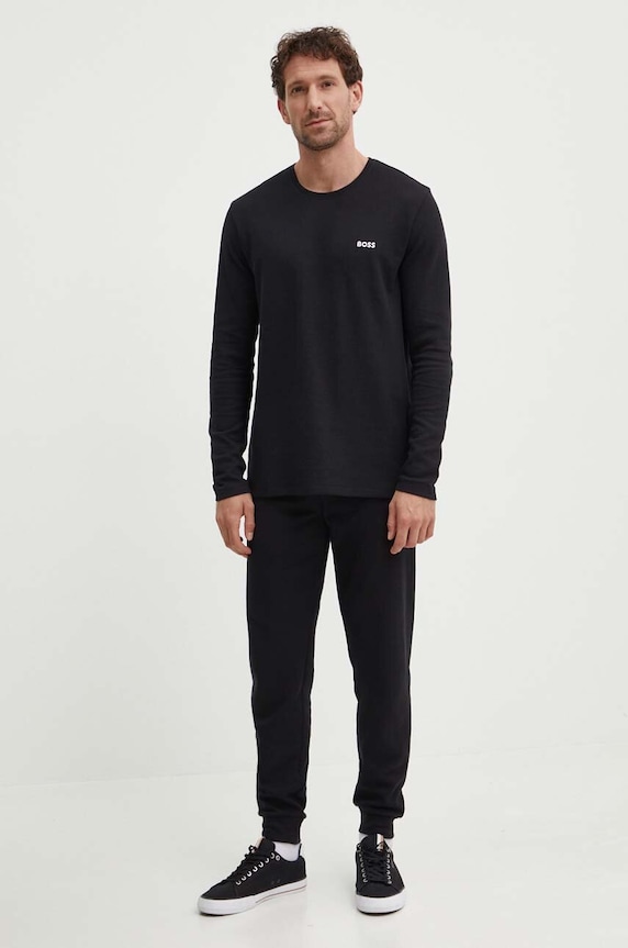BOSS longsleeve lounge 50479387 czarny AW24