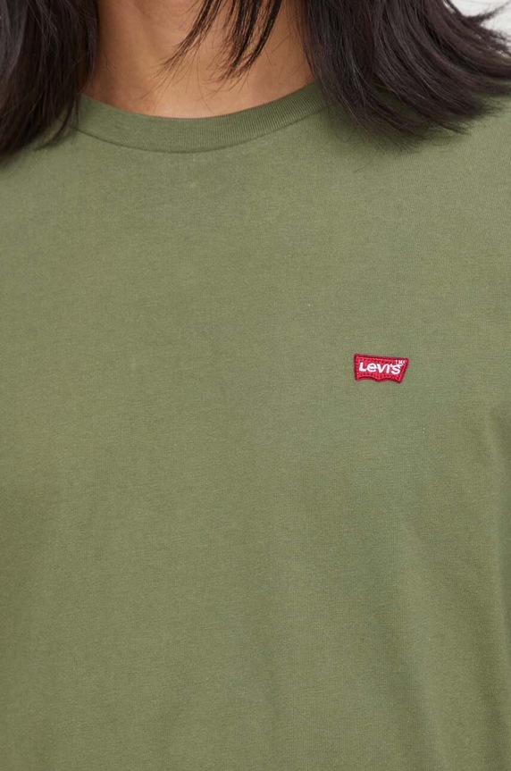 Bavlnené tričko s dlhým rukávom Levi's 72848.0022 zelená