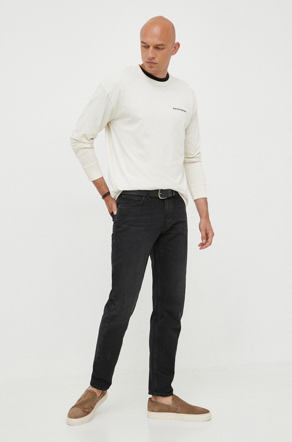 Oblečenie Bavlnené tričko s dlhým rukávom Marc O'Polo DENIM 366220452036 béžová