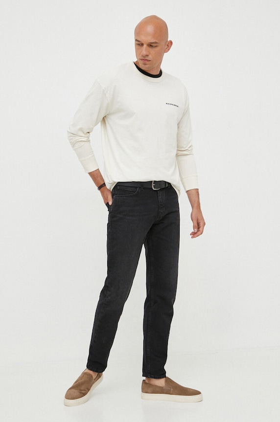 Oblečenie Bavlnené tričko s dlhým rukávom Marc O'Polo DENIM 366220452036 béžová