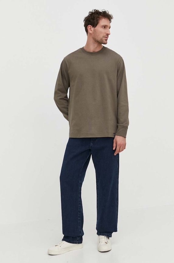 G-Star longsleeve bawełniany D23459.C784 zielony AW23