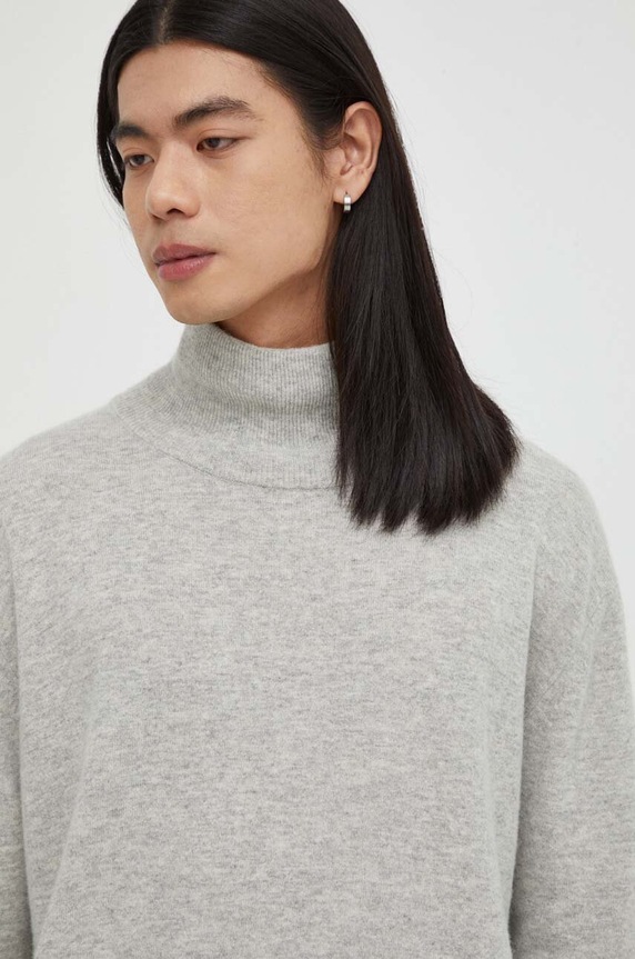 Vlněný svetr American Vintage šedá MVOX18CH23