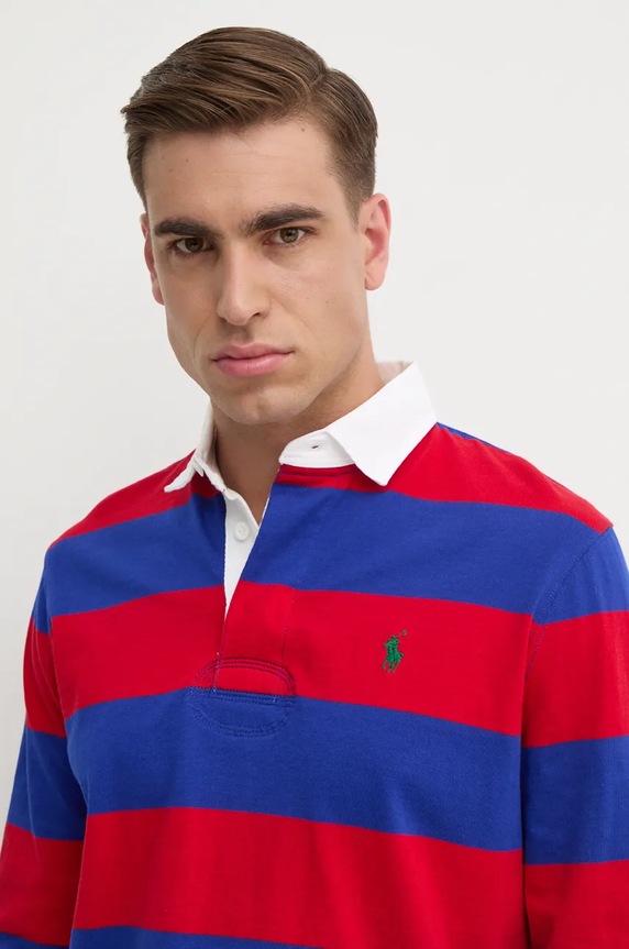 Polo Ralph Lauren longsleeve męski bawełniany czerwony 710717116