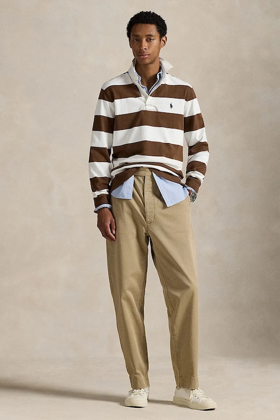 Odjeća Polo Ralph Lauren Majica dugih rukava muška pamukna 710717116 smeđa