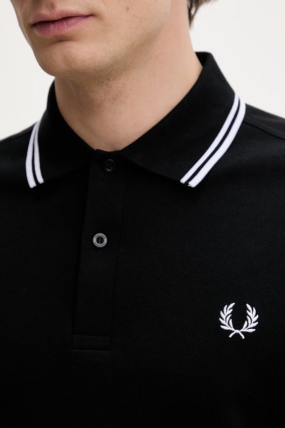 Бавовняний лонгслів Fred Perry M3636.350 чорний