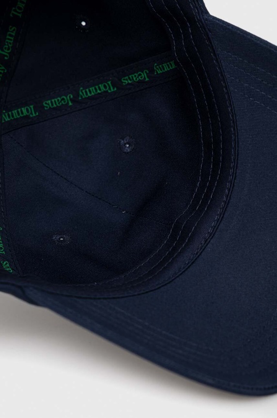 Βαμβακερό καπέλο του μπέιζμπολ Tommy Jeans AW0AW14990 σκούρο μπλε