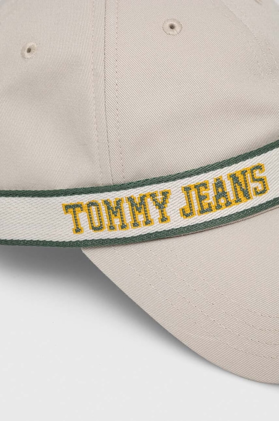 Kiegészítők Tommy Jeans pamut baseball sapka AW0AW14995 bézs