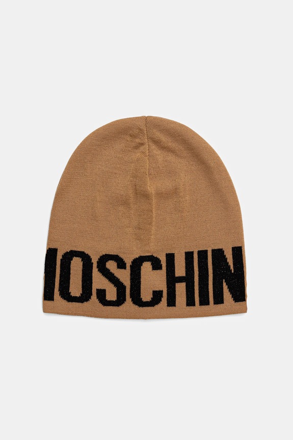 Moschino czapka z wełną z domieszką wełny beżowy M2997.65165