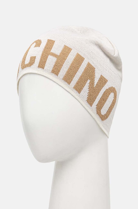 Vlnená čiapka Moschino M2997.65165 béžová AW25