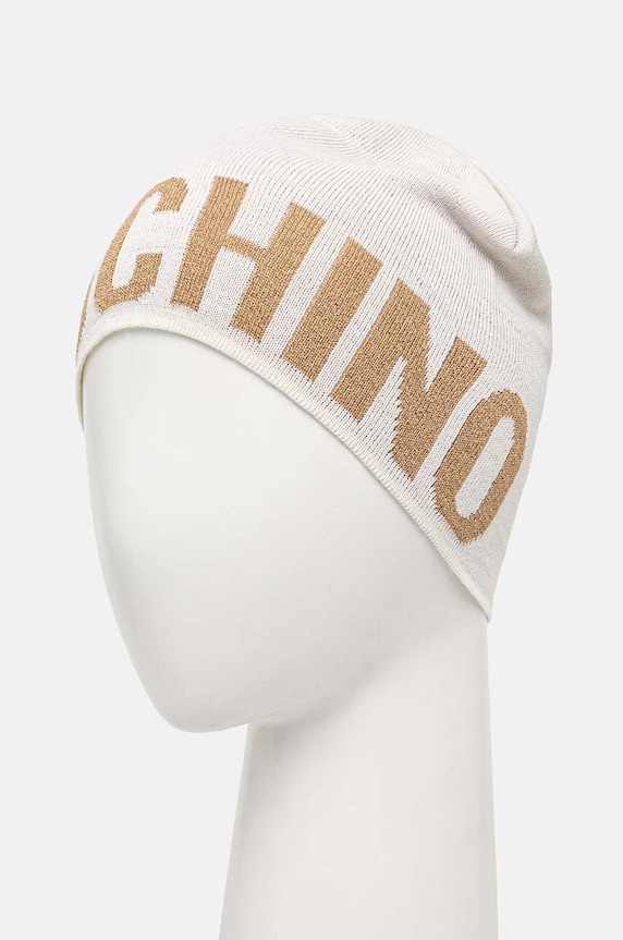 Vlnená čiapka Moschino M2997.65165 béžová AW25