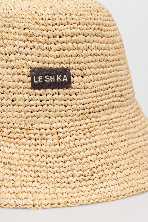 LE SH KA headwear Ψάθινο καπέλο γυναικείο BucketHat μπεζ AW23