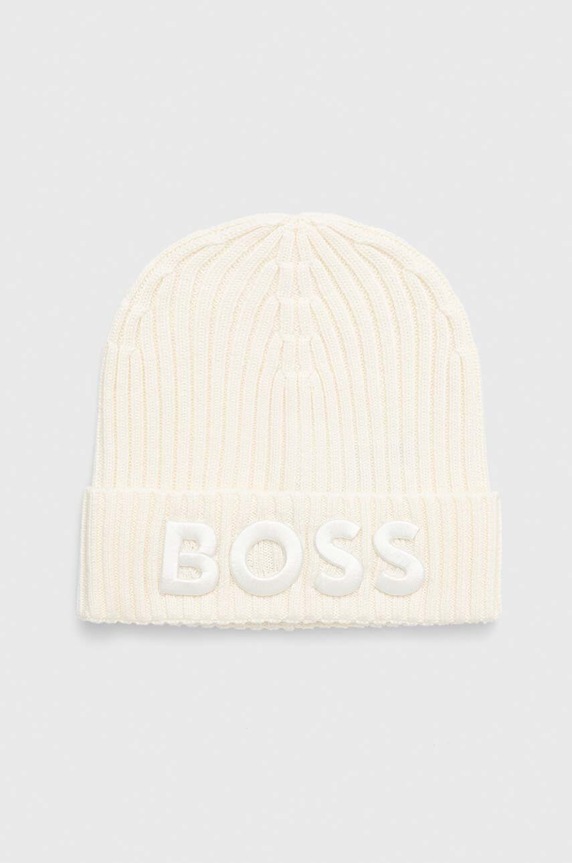 Vlnená čiapka BOSS Lara_hat vlna béžová 50497815