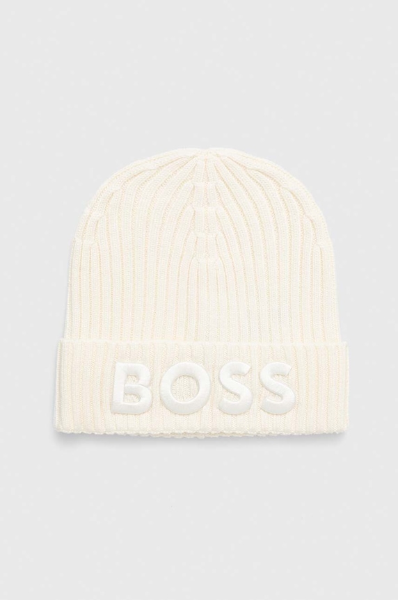 Vlnená čiapka BOSS Lara_hat vlna béžová 50497815