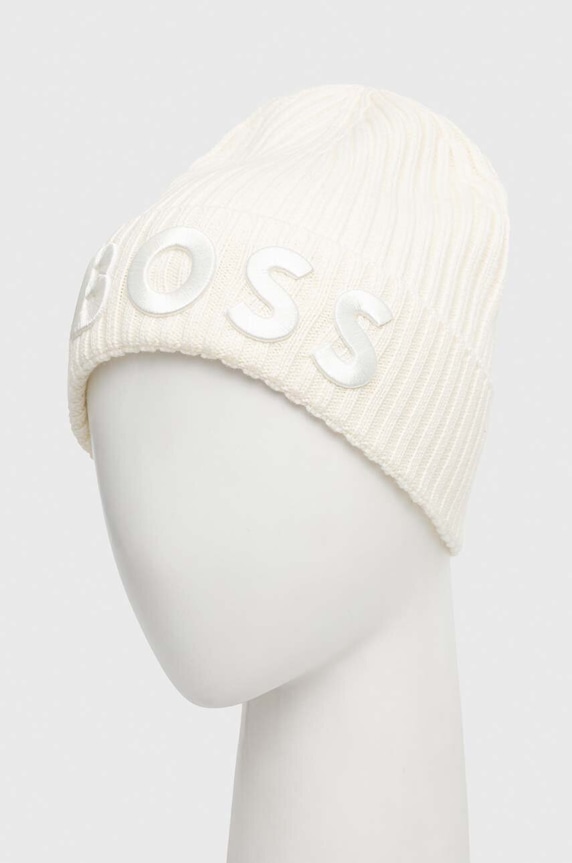 Vlnená čiapka BOSS Lara_hat 50497815 béžová AW25