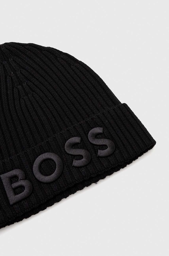 Akcesoria BOSS czapka wełniana Lara_hat 50497815 czarny