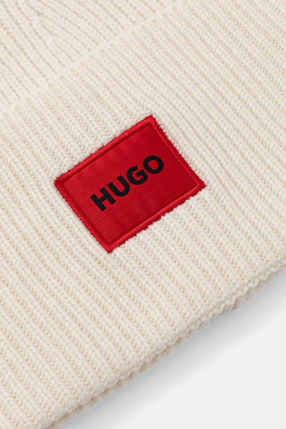 Akcesoria HUGO czapka wełniana Saffa_hat 50502579 beżowy