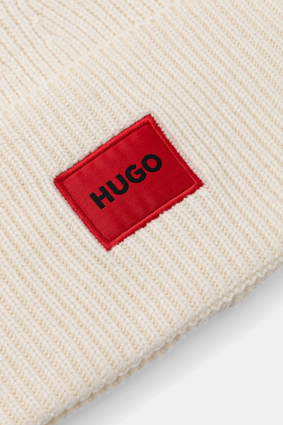 Akcesoria HUGO czapka wełniana Saffa_hat 50502579 beżowy