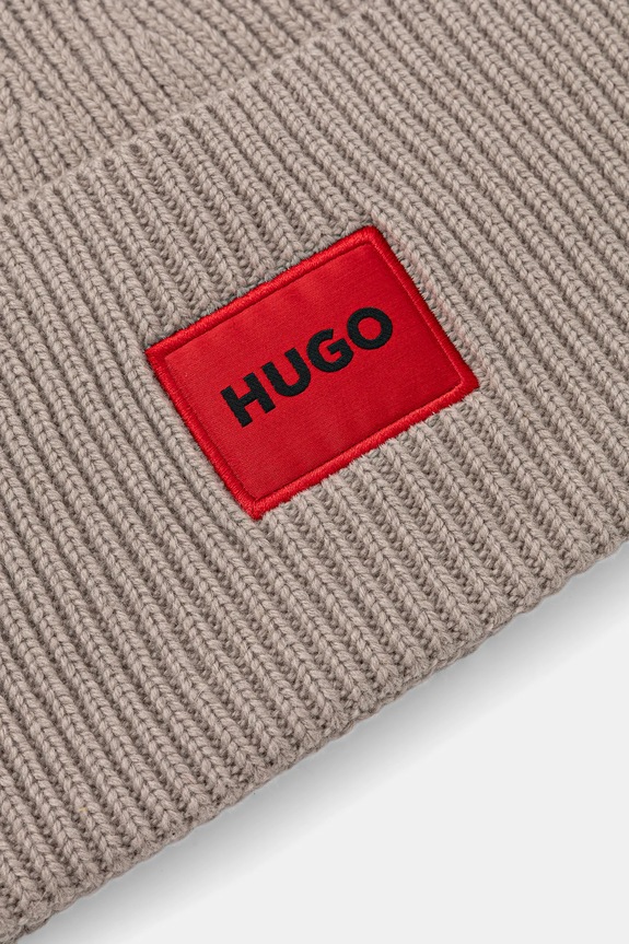 Akcesoria HUGO czapka wełniana Saffa_hat 50502579 beżowy