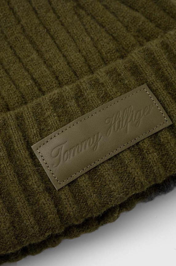 Kiegészítők Tommy Hilfiger sapka gyapjú keverékből AW0AW15325 zöld