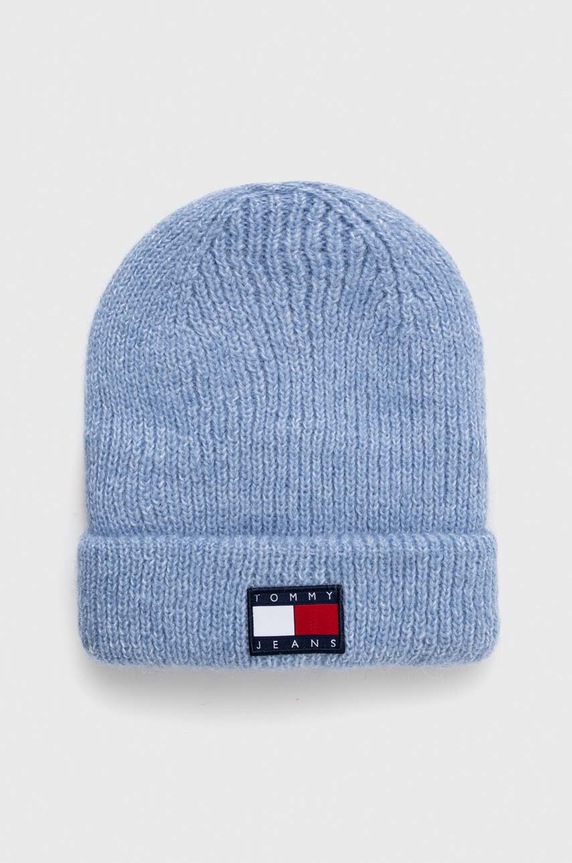 Tommy Jeans czapka z domieszką wełny pozostałe niebieski AW0AW15464