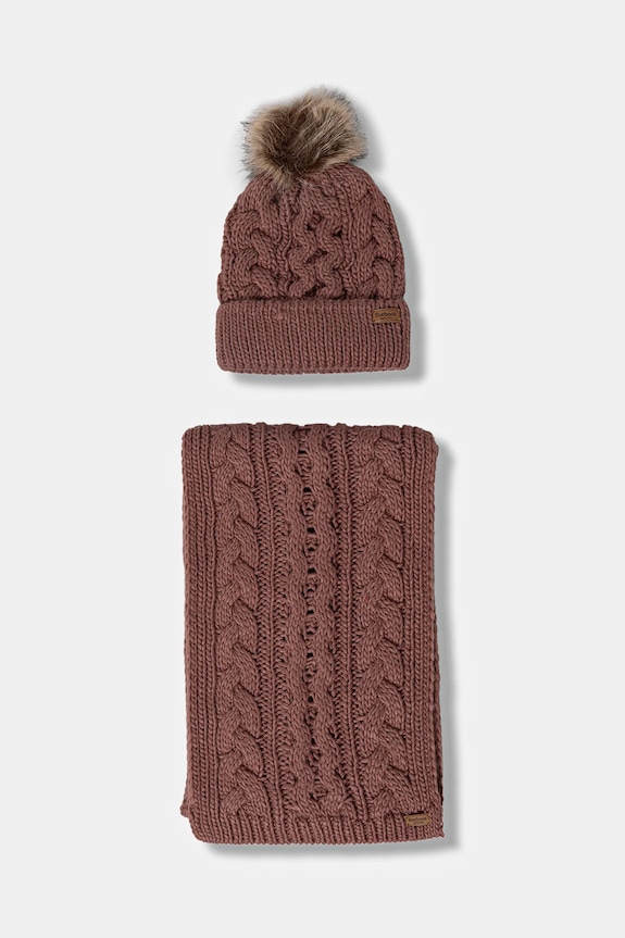 Barbour czapka i szalik pozostałe różowy LGS0025