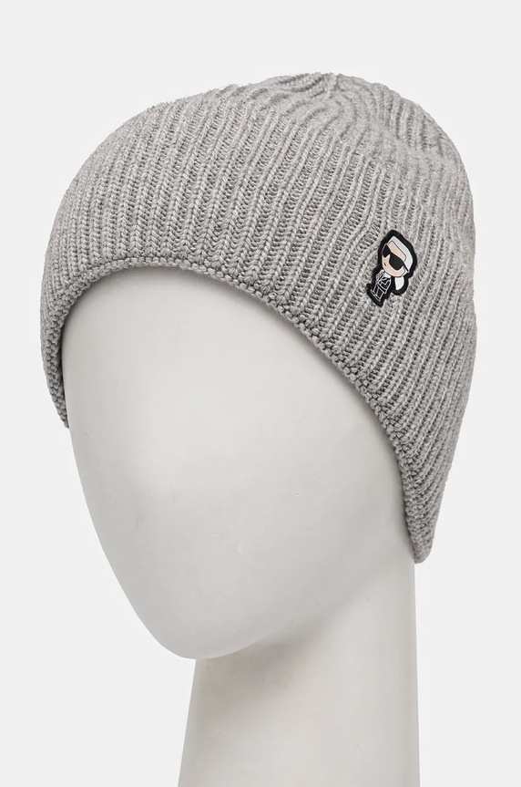 Karl Lagerfeld czapka z domieszką wełny 236W3405 szary AA00