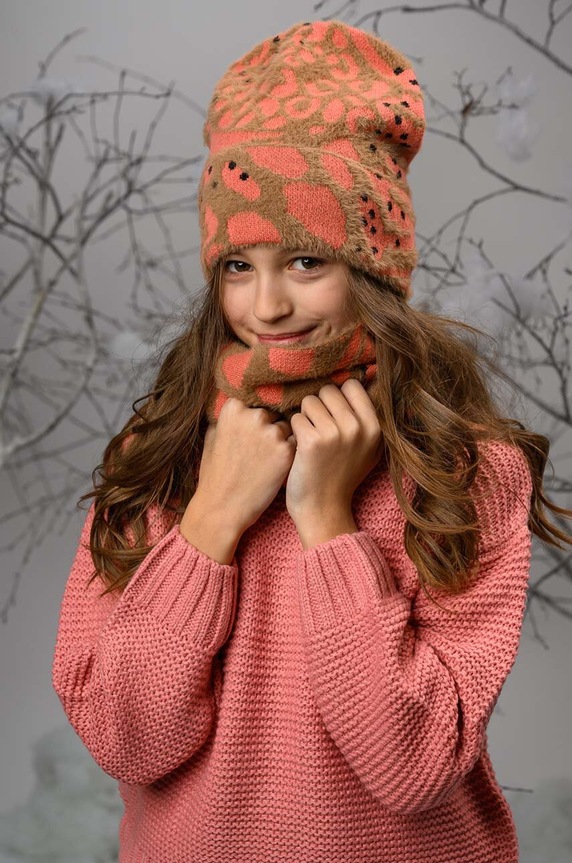 Akcesoria Jamiks czapka dziecięca NANDITA NANDITA.Nakr.JZG147.G pomarańczowy