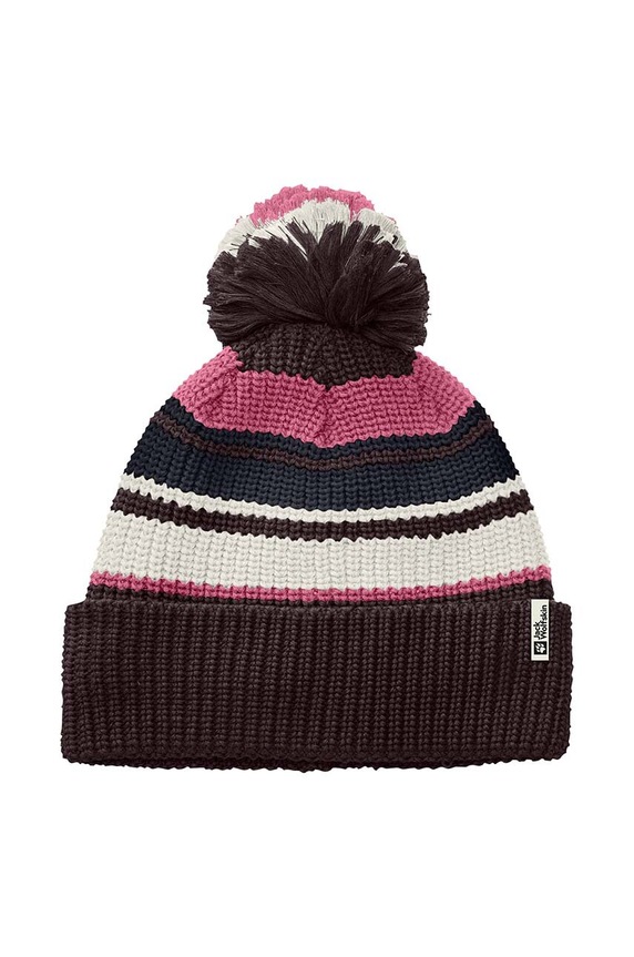 Jack Wolfskin caciula copii POMPOM BEANIE cu modele maro 1911081