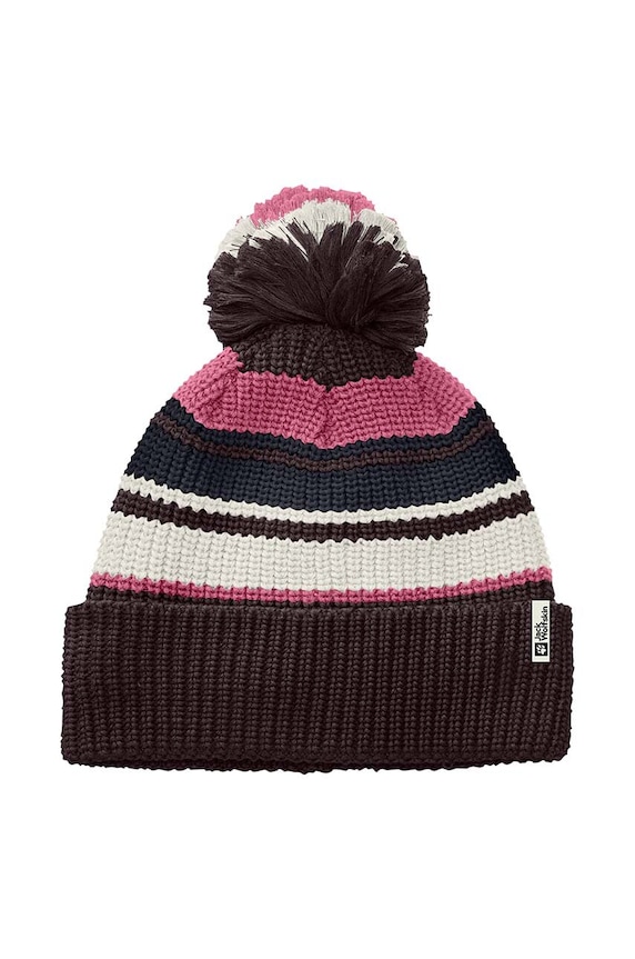 Jack Wolfskin caciula copii POMPOM BEANIE cu modele maro 1911081