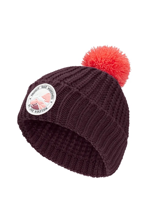 Dječja kapa Jack Wolfskin POMPOM BADGE natpis ljubičasta 1911751