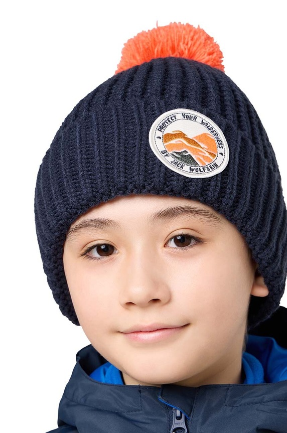 Dječja kapa Jack Wolfskin POMPOM BADGE 1911751 mornarsko plava AW25