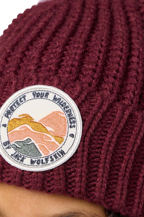 Κοριτσίστικα Παιδικός σκούφος Jack Wolfskin POMPOM BADGE 1911751 μπορντό